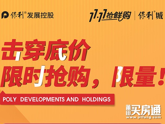 保利城湖心岛|天宸：击穿底价，仅限双十一