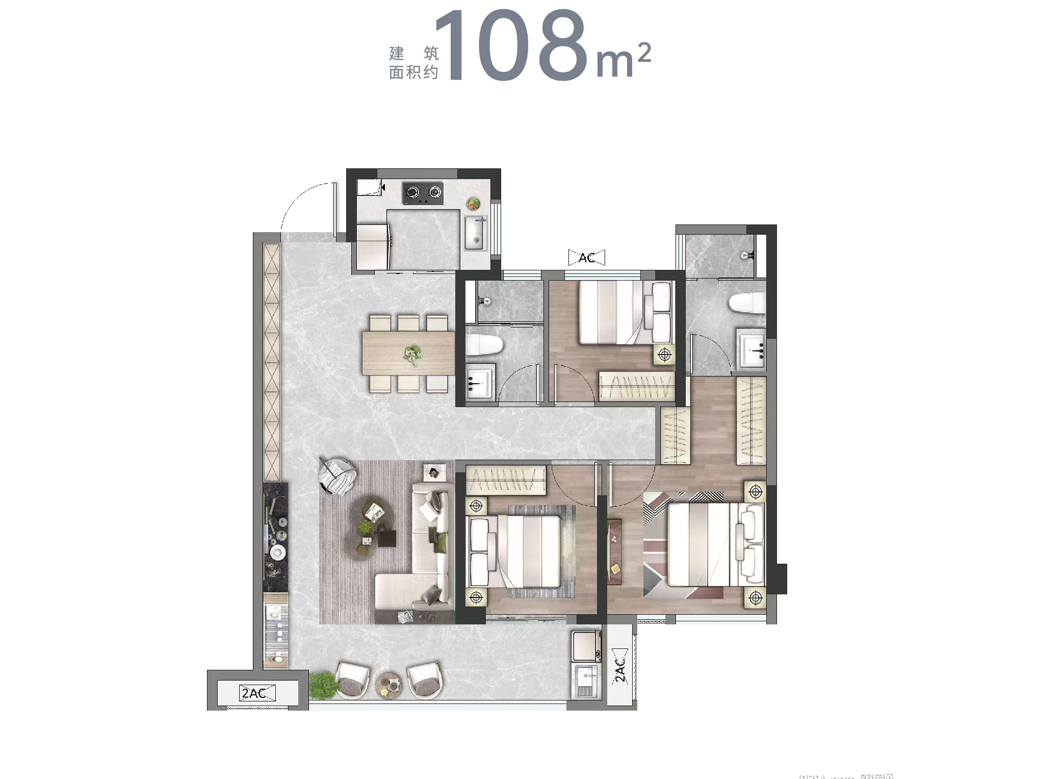 建面约108㎡ 